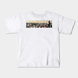 Edinburgh Girl At Sunset Kids T-Shirt